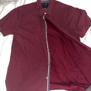 Red Polka-Dotted Button Up Shirt